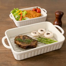 Kitchenco 牛奶圓點陶瓷料理盤托盤2件組, 料理盤 S + 料理盤 M + 托盤 S + 托盤 M, 1套