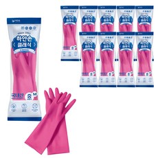 HAYANSON 經典橡膠手套, 10套, 中(M), 粉紅色