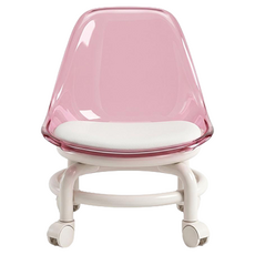 Leobin 靜音坐式滾輪椅, 透明粉紅, 1個