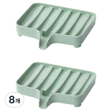 리얼피키 물빠짐 욕실 비누받침대, 그린, 8개