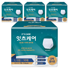 잇츠케어 男女通用成人紙尿褲 褲型, 4個, 10入, 大型