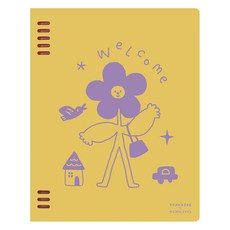 KOKUYO 國譽 TYAKASHA聯名8孔活頁本 附40張活頁紙 8mm橫線 272 x 215 x 19.5mm, 黃色, 1個