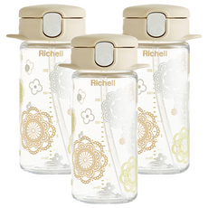 Richell 利其爾 AQ Slim吸管杯 R 160ml, 米色, 240ml, 3個