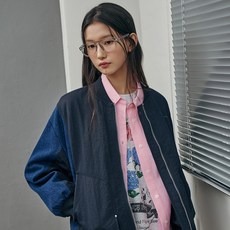 랩 여성용 데님 배색 항공점퍼 AR1WZ261