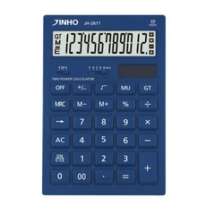 JINHO 京禾 JH-2671 12位元大型LCD數字顯示計算機, 藍色, 1個