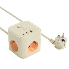 mooas 馬卡龍 USB 高容量方塊延長線 3孔 MPSC1, 1.5m, 1個, 霓虹橘