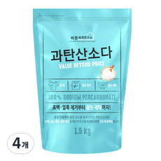 바른세제연구소 과탄산소다 세제, 1.5kg, 4개