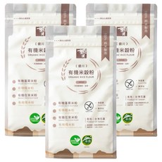 銀川 有機米穀粉 糙米粉 料理/烘焙用, 3包, 500g