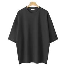 M.N.C 薰衣草壓花寬鬆版短袖T恤 MDVT758LW, 炭灰色