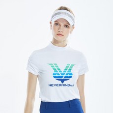 NEVERMINDALL 女式 Prism VOVO 漸變色半高領高爾夫 T恤