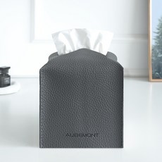 허니잼 미니 사각 가죽 각티슈커버, 다크그레이