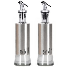 乾花現代玻璃油瓶 銀色, 300ml, 2個
