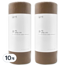 예밀 뜯어쓰는 일회용 수세미 롤형, 브라운, 60개입, 10개