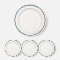 ssueim Retro Line陶瓷圓盤, 復古藍, 4入