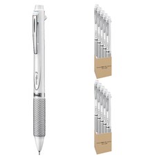 Pentel 飛龍文具 ENERGEL 三色筆 XBLC35W 5支, 白桿, 2盒