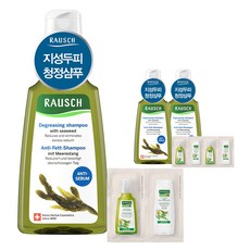 라우쉬 씨위드 디그리징 샴푸 200ml + 스위스 허벌 케어 샴푸 27.5ml + 스위스 허벌 케어 컨디셔너 27.5ml 세트, 3개