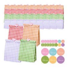 S&Q 可愛包裝袋 10入 x 4款 + 微笑貼紙 60入 套組, 混合色, 1套