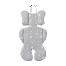 PeNi 培婗 3D透氣排汗推車墊 厚款 40x70cm 新生兒可用, 灰粉星星, 1個