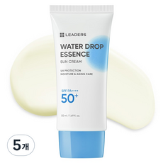 리더스 워터드롭 에센스 유기자차 선크림 SPF50+ PA++++, 5개, 50ml