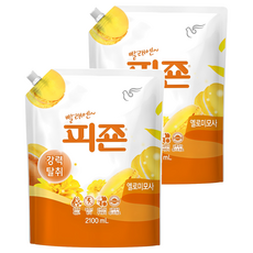 피죤 레귤러 섬유유연제 옐로미모사 리필, 2.1L, 2개