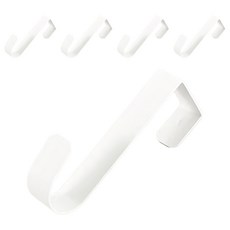 門後掛勾 一般款, 金屬材質, 11cm長 x 4cm寬, Set 5個, 白色, 1組