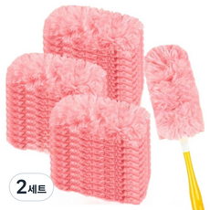 어무드 360도 일회용 먼지털이 핸들 + 리필 30p 세트, 핑크, 2세트