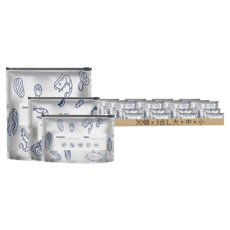 ANTIAN 鋁箔食物密封夾鏈袋/食品分裝冷凍袋/加厚保鮮袋/密封袋 3合1, 大 + 中 + 小, 30個裝, 1組