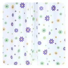 PEVA 加厚 防水防霉浴簾 附掛環, 紫色小花 白色 + 紫色, 1組