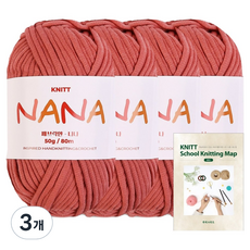 니뜨 나나뜨개실 50g x 4p + 니팅맵 mini 세트, 3개, 07 브릭코랄