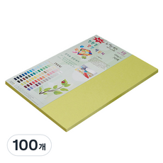 종이문화 양면색상지 뉴씨플레인 No 36 레몬색, 100개