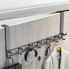 HOUDER 太空鋁門後掛鉤 7鉤 BH323-4, 槍灰色, 1個