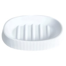 HOLA 和樂家居 暮金直紋肥皂盤 13.7 x 9.5 x 2.7cm 90g, 純白, 1個