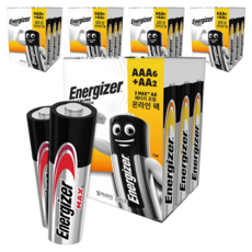 Energizer 勁量 鹼性電池 Power AAA 6入 + Max AA 2入, 5套, 8入