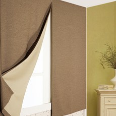 Design Gallery 魔鬼氈黏貼式抗菌魔鬼氈遮光窗簾, 棕色