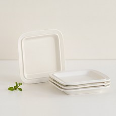 LENANSE Monde 正方形盤 S, 4個, 單品, 奶油白