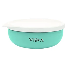 VIIDA 抗菌不鏽鋼餐盤, 附蓋餐盤, 湖水綠, 1組