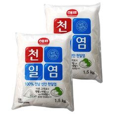 해표 천일염 굵은소금, 1.5kg, 2개