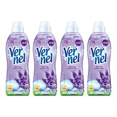 Vernel 高濃縮織物柔軟劑 春日薰衣草 正裝, 4個, 900ml
