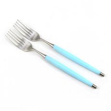 Bogen 韓國製造 Le Bien 緞面餐具 餐叉, 2個, 柔和藍