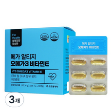 코오롱제약 메가 알티지 오메가3 비타민E, 60정, 3개