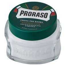 PRORASO 鬍前軟化膏 綠標 沁涼薄荷, 95%以上天然成分，100ml, 1罐