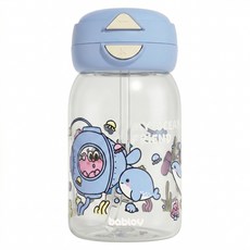 bablov 花伴森 Tritan 雙飲嘟嘟兒童水壺, 海洋朋友, 1個, 600ml