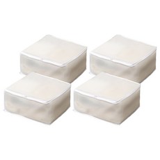 메이크마인 가정용 방진 방수 PVC 이불 수납 파우치 리빙 정리함, 화이트, 45 x 45 x 20 cm, 4개