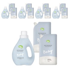 nac nac 抗菌防蟎嬰兒洗衣精 1.2L + 補充包1.1L 2包, 5組, 3.4L