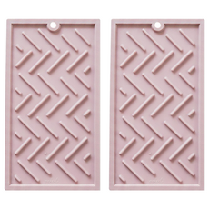 ade.l 人字紋迷你矽膠瀝水墊 218x119x6 毫米, 粉色, 2個
