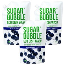 SUGAR BUBBLE 環保洗碗精補充包 藍莓香, 1.2L, 3個
