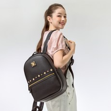 SAINT SCOTT 女款鉚釘裝飾後背包, 黑色