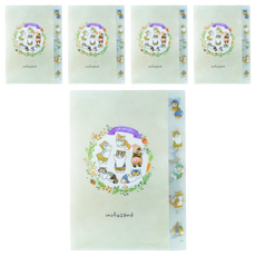 sun-star 貓福珊迪可愛造型 L型A4五夾層資料夾 5個, 動物