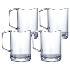 小麥購物 透明漱口杯 弧口 G095 59g, 4個, 透明