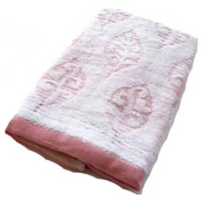 SHING LONG TEXTILE 台灣興隆毛巾 葉子瞬吸擦髮毛巾, 粉色 + 白色, 1個